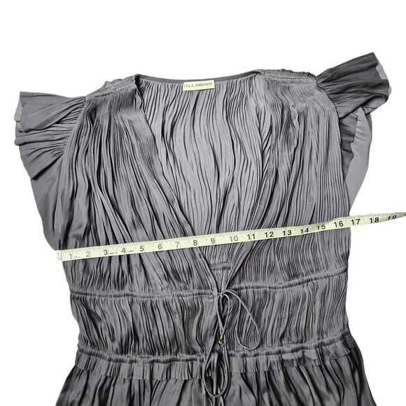 Ulla Johnson Kaiya Pleated Midi Dress in Gray - Picture 4 of 9